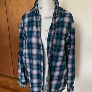 Large blue flannel